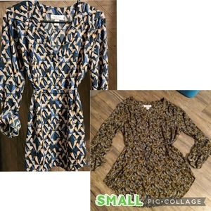 Motherhood Maternity Long Sleeve Blouse SET of 2 Geometric Floral  Womens Small